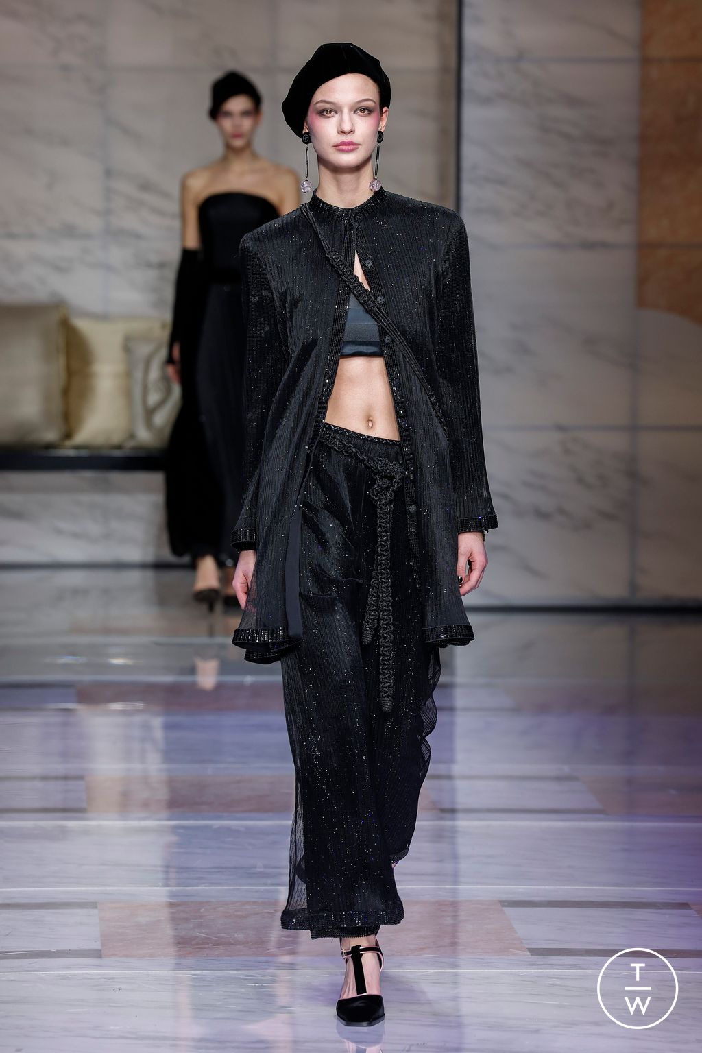 Fashion Week Milan Fall/Winter 2023 look 59 from the Giorgio Armani collection womenswear
