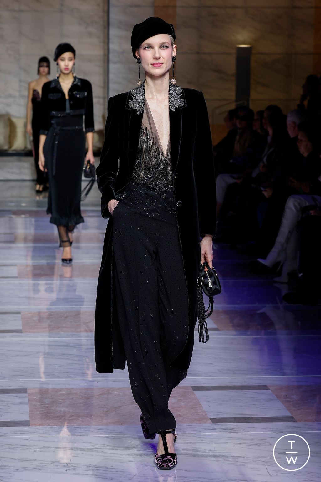 Fashion Week Milan Fall/Winter 2023 look 64 from the Giorgio Armani collection womenswear
