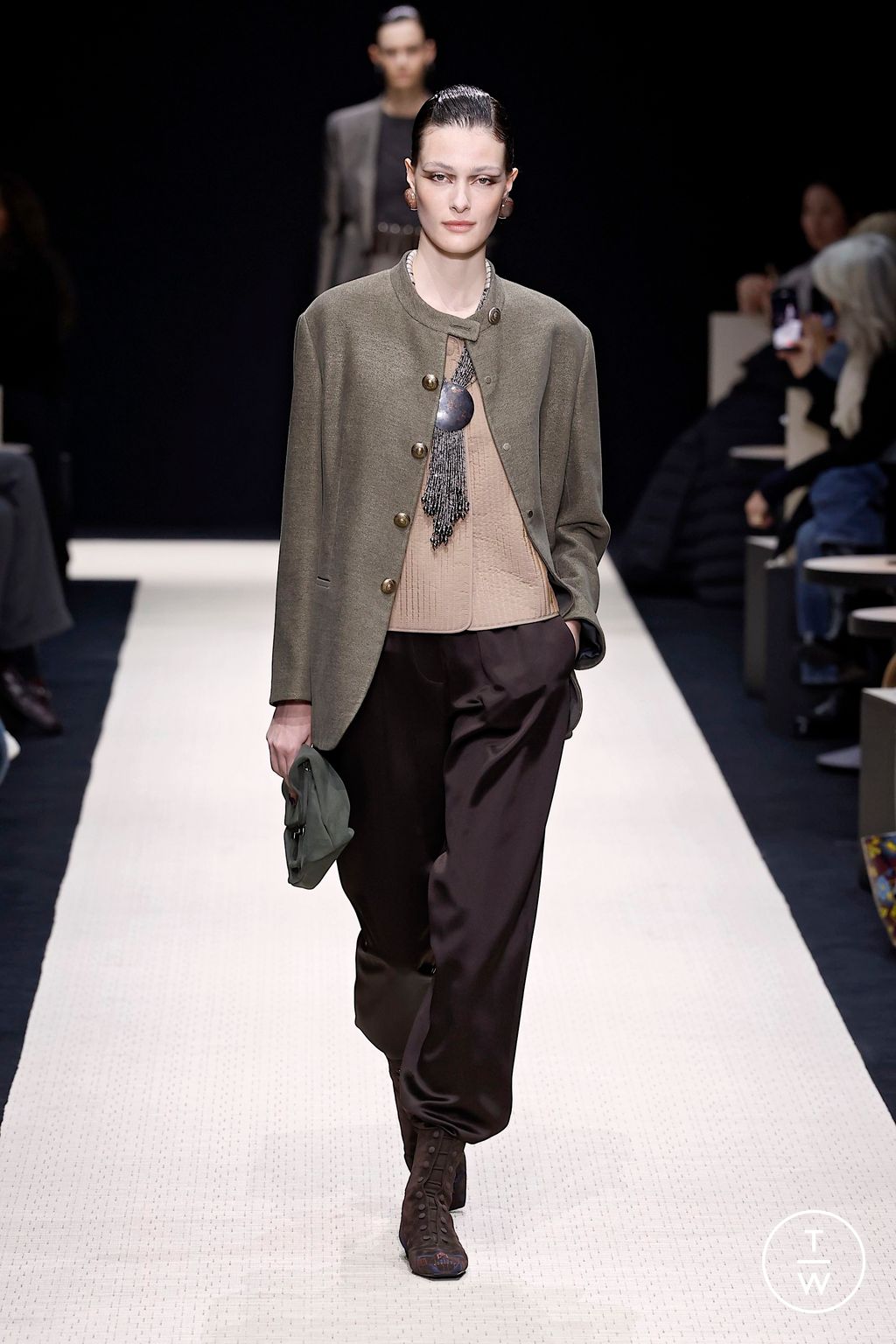 Fashion Week Milan Fall/Winter 2025 look 30 from the Giorgio Armani collection womenswear