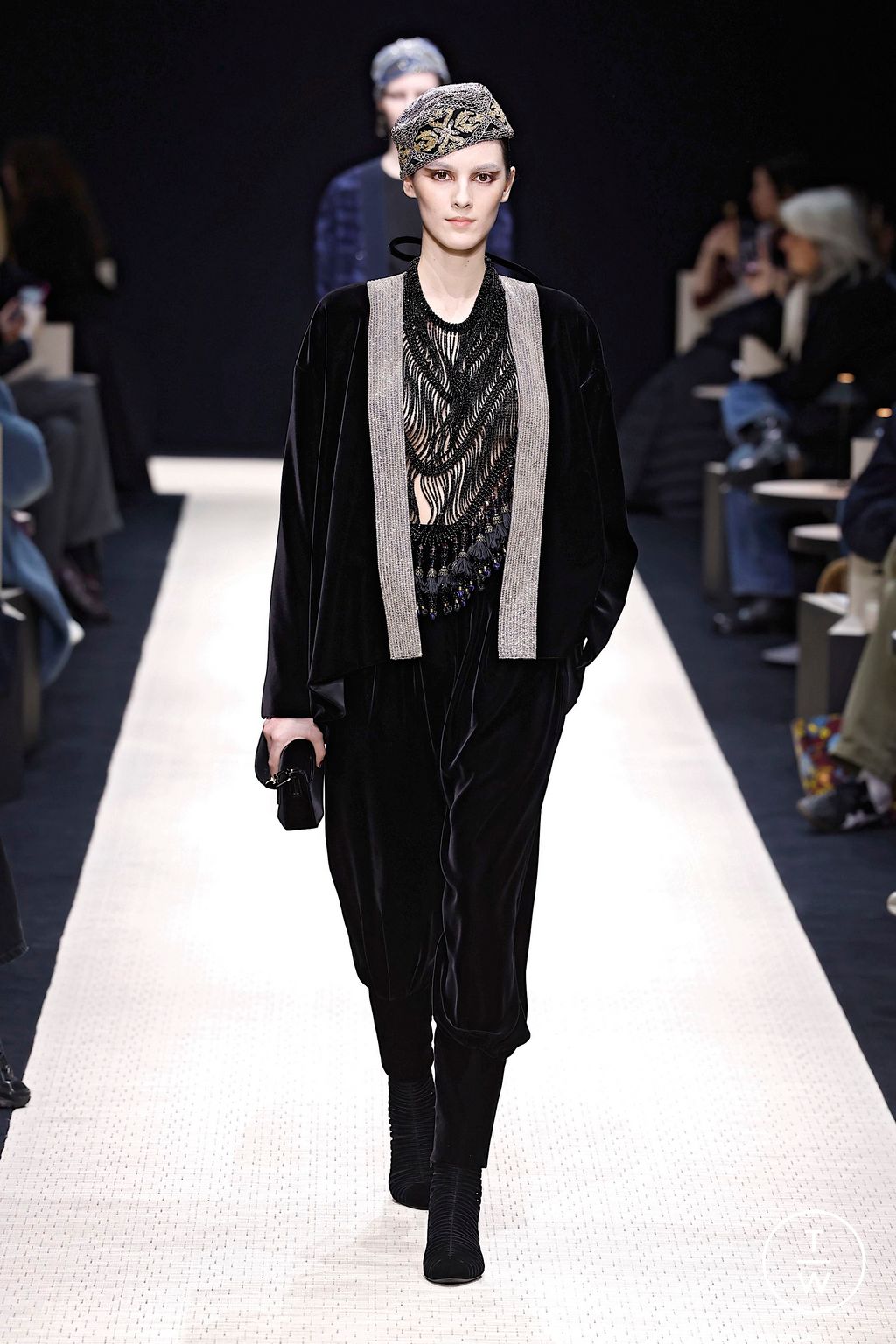 Fashion Week Milan Fall/Winter 2025 look 55 from the Giorgio Armani collection womenswear