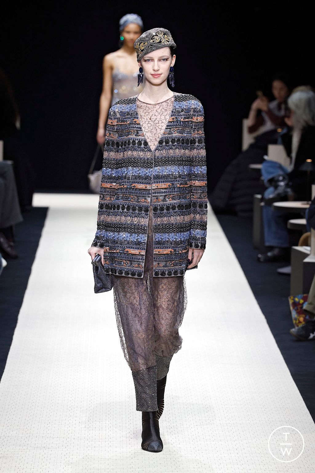 Fashion Week Milan Fall/Winter 2025 look 58 from the Giorgio Armani collection womenswear