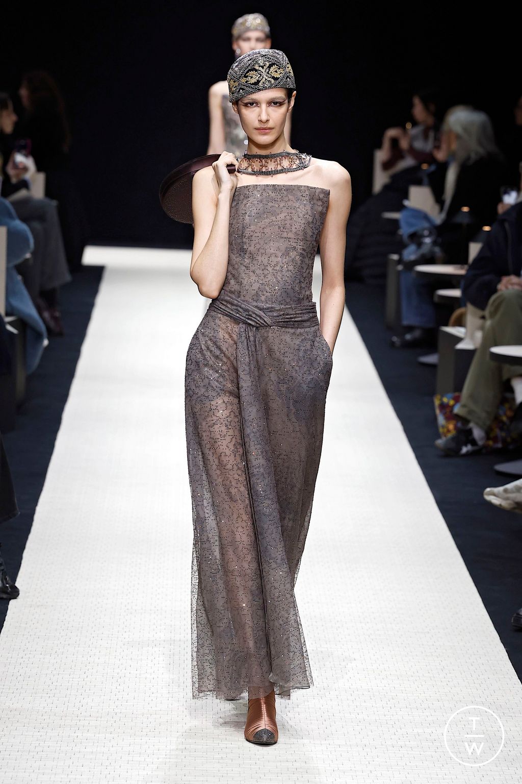 Fashion Week Milan Fall/Winter 2025 look 62 from the Giorgio Armani collection womenswear