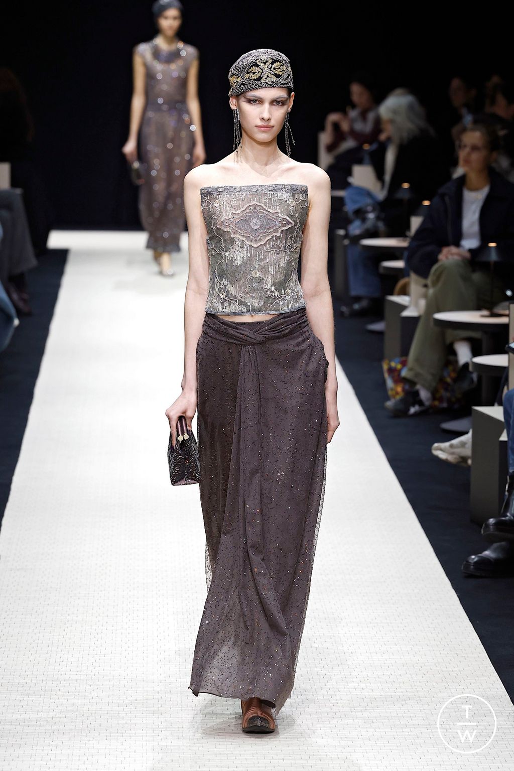 Fashion Week Milan Fall/Winter 2025 look 63 from the Giorgio Armani collection womenswear