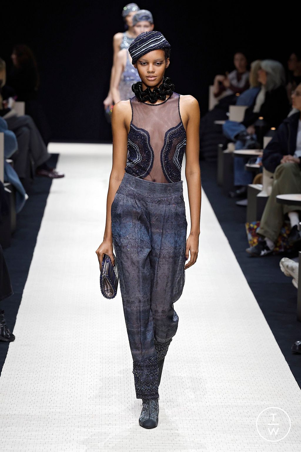 Fashion Week Milan Fall/Winter 2025 look 70 from the Giorgio Armani collection womenswear