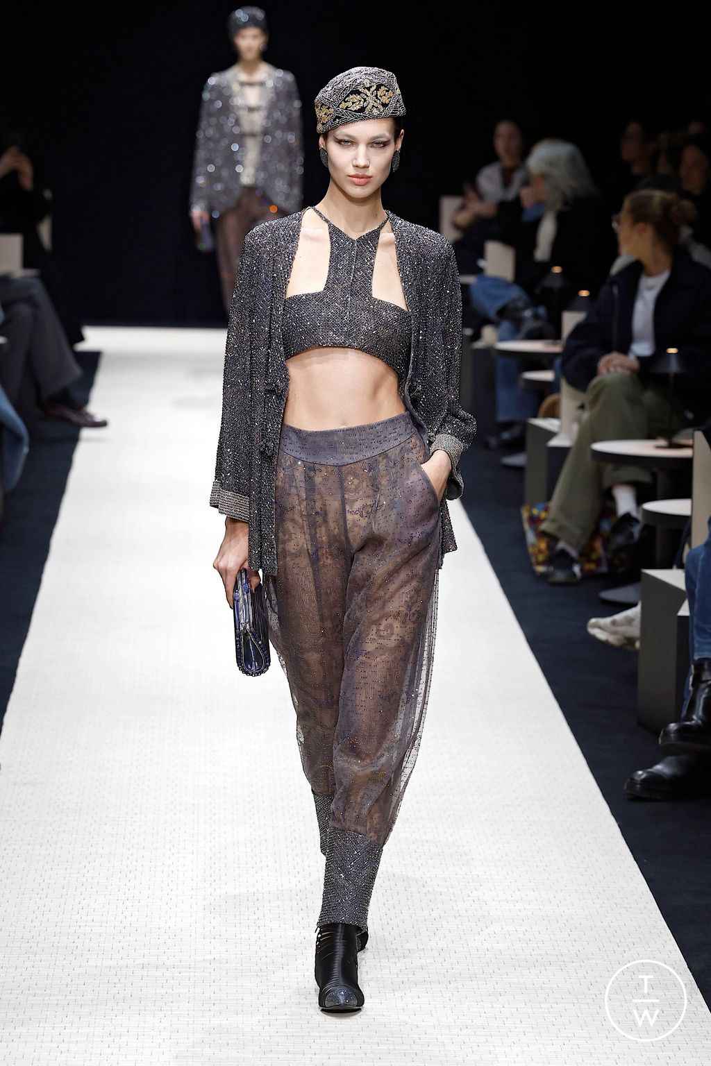 Fashion Week Milan Fall/Winter 2025 look 77 from the Giorgio Armani collection womenswear