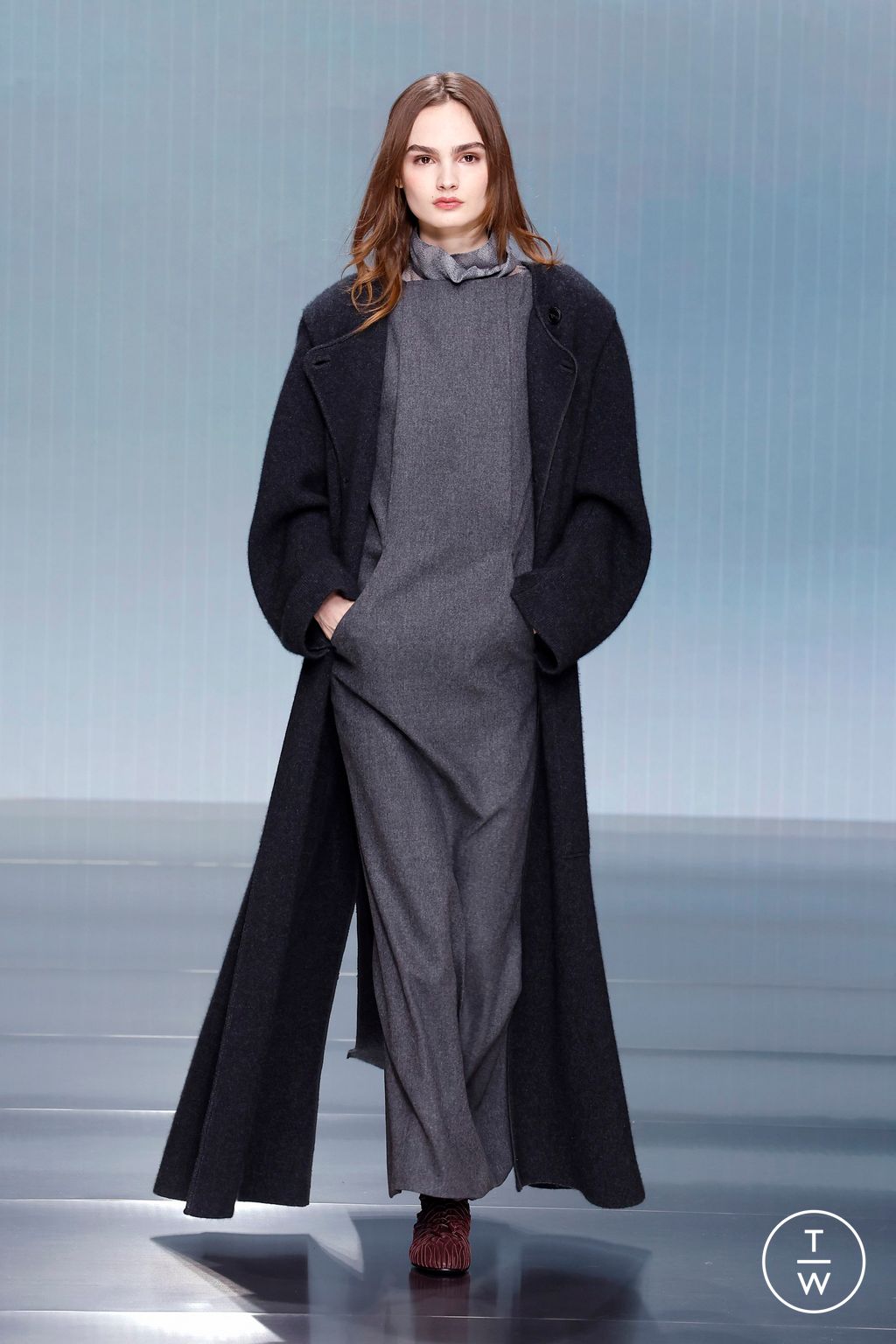 Fashion Week Milan Fall/Winter 2026 look 3 from the Giorgio Armani collection womenswear