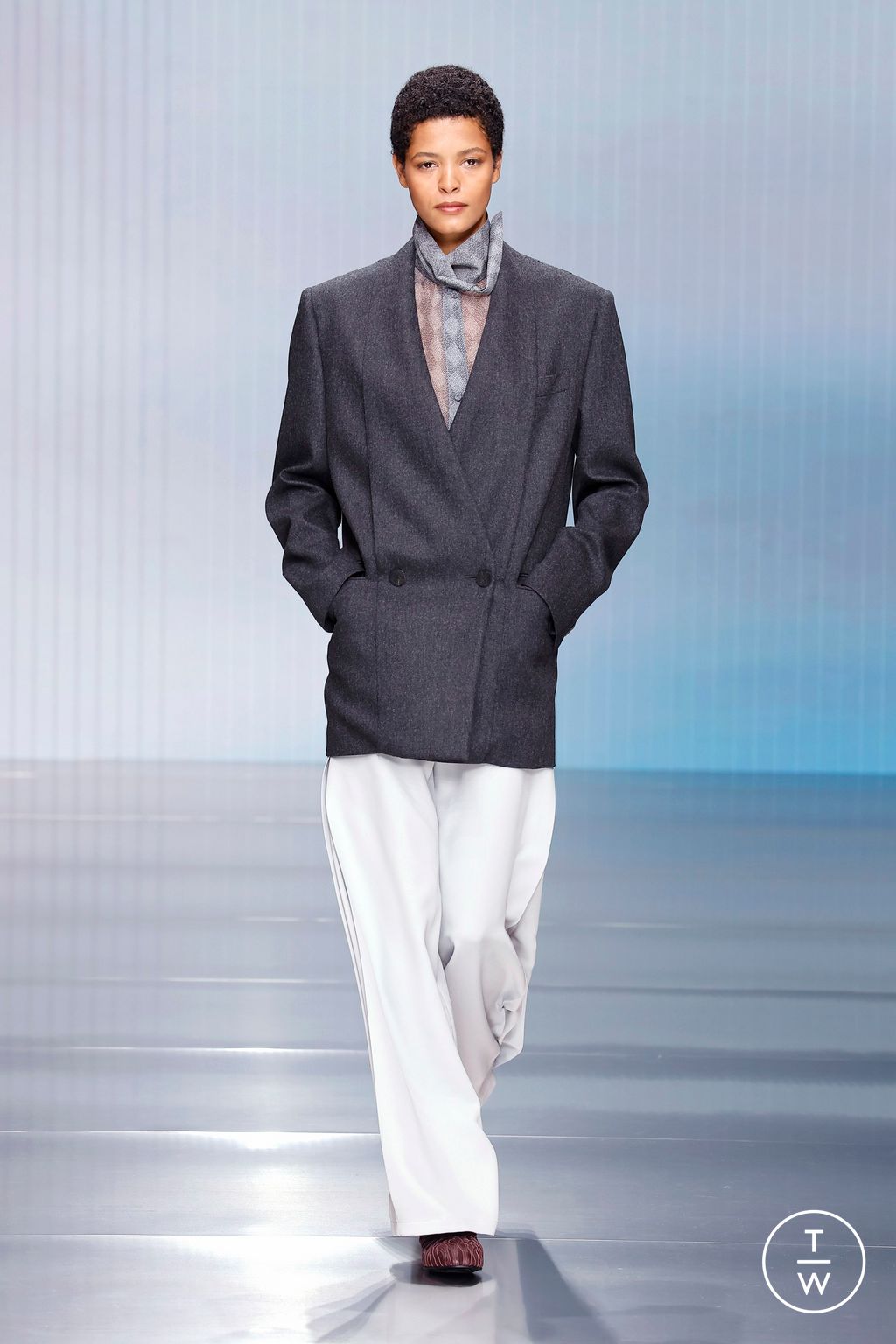 Fashion Week Milan Fall/Winter 2026 look 10 from the Giorgio Armani collection womenswear