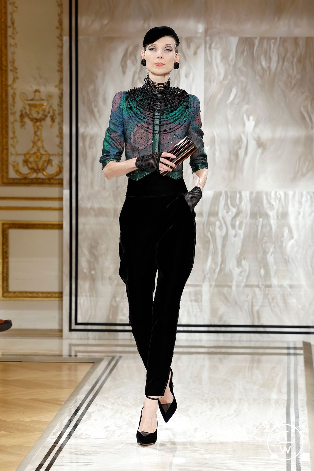 Fashion Week Paris Fall/Winter 2025 look 3 from the Giorgio Armani collection couture