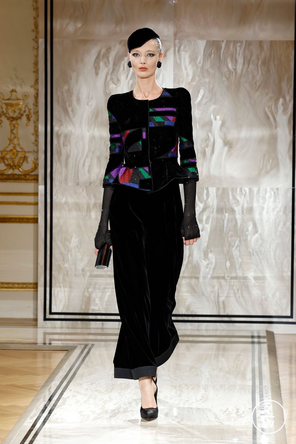 Fashion Week Paris Fall/Winter 2025 look 7 from the Giorgio Armani collection couture
