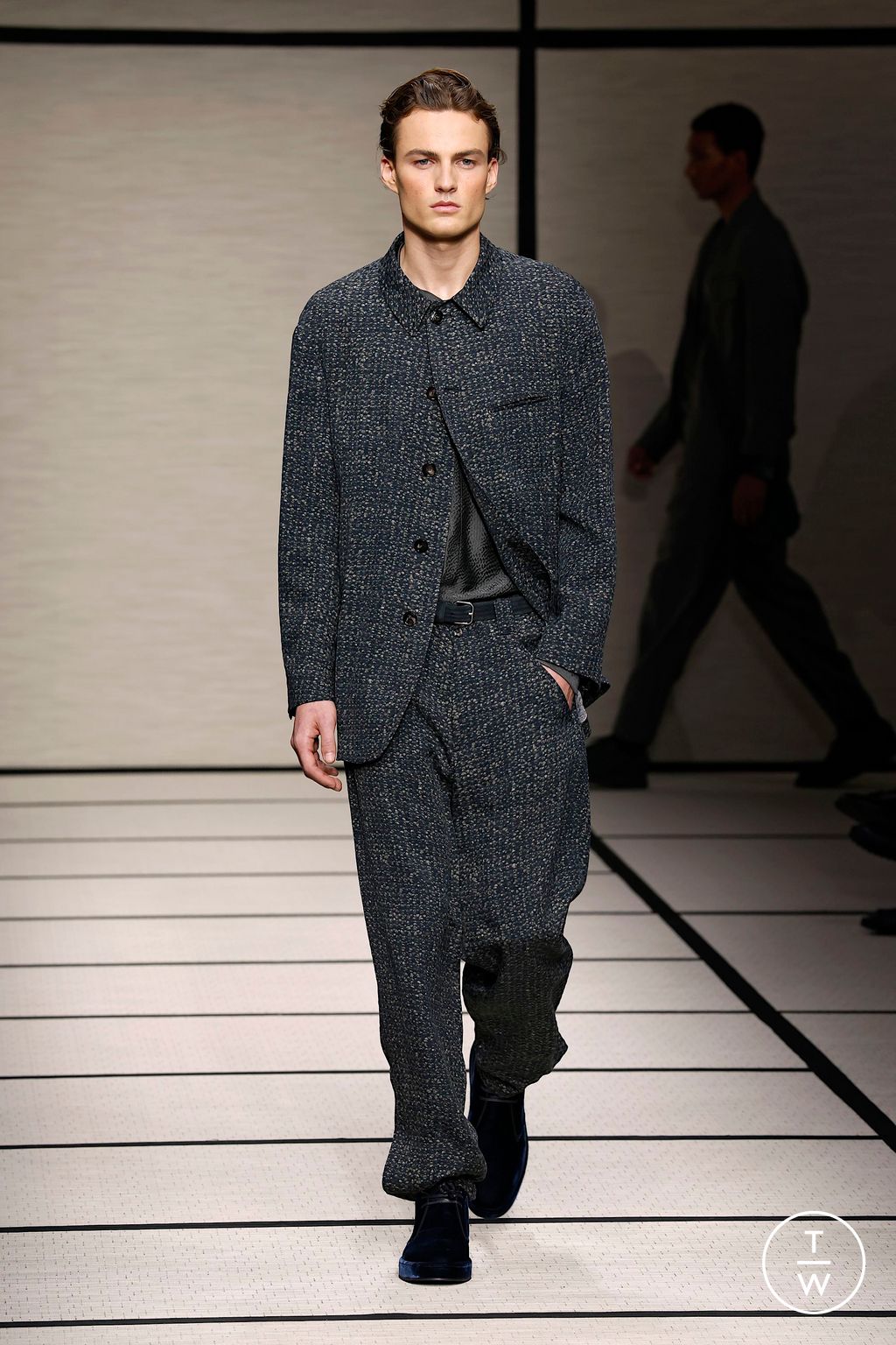 Fashion Week Milan Fall/Winter 2025 look 6 from the Giorgio Armani collection menswear