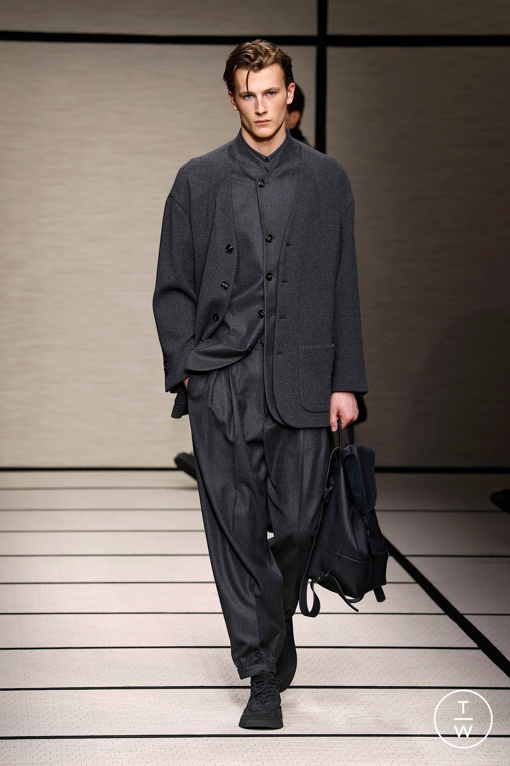 Fashion Week Milan Fall/Winter 2025 look 24 from the Giorgio Armani collection menswear