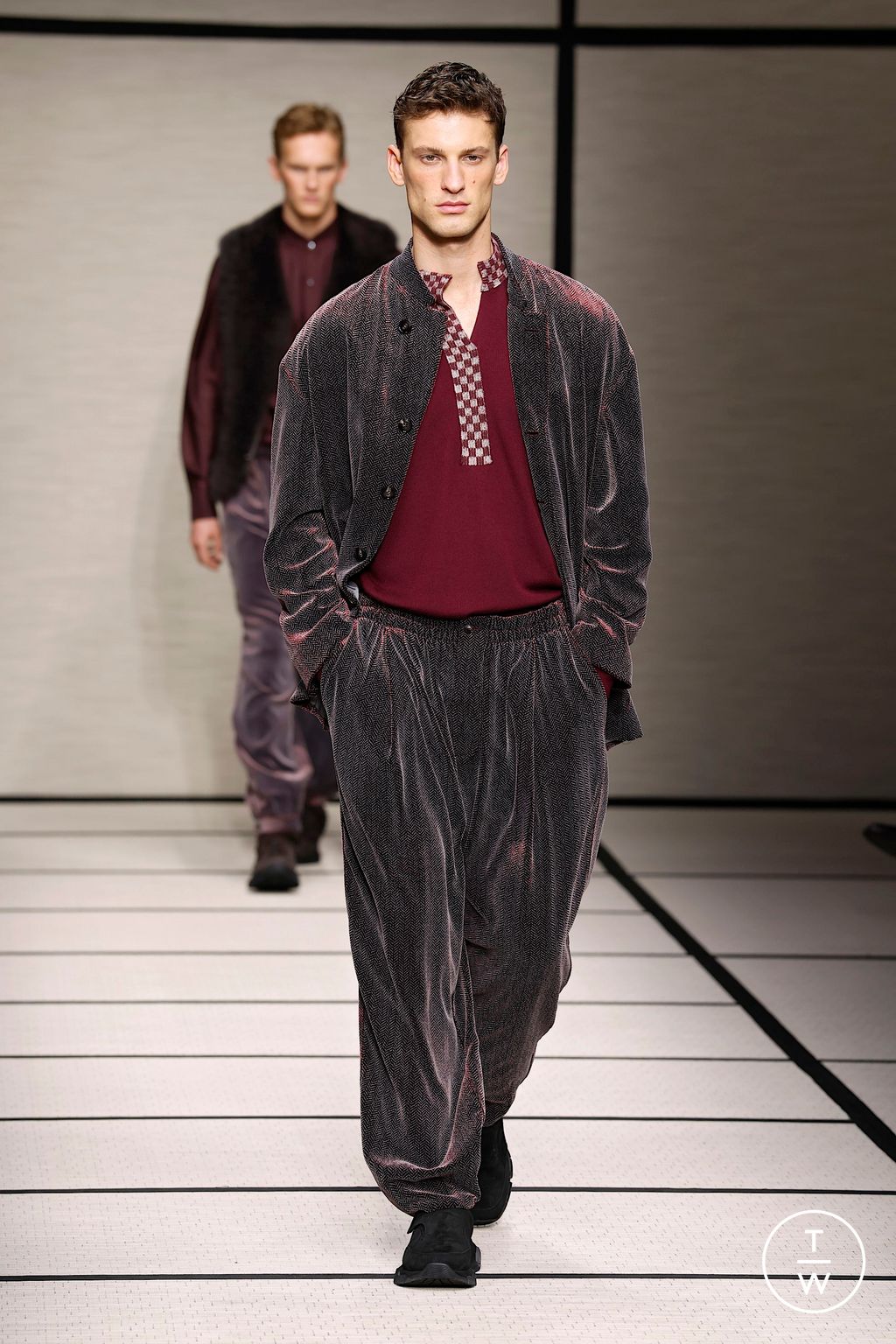 Fashion Week Milan Fall/Winter 2025 look 55 from the Giorgio Armani collection menswear