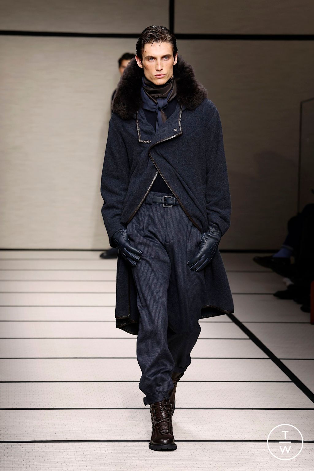 Fashion Week Milan Fall/Winter 2025 look 68 de la collection Giorgio Armani menswear