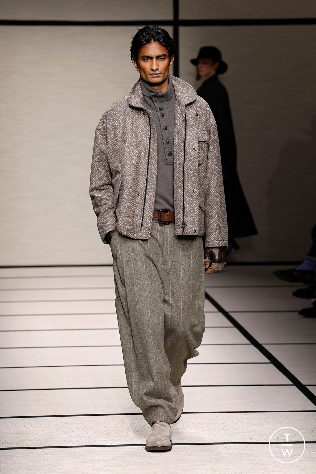 Fashion Week Milan Fall/Winter 2025 look 81 de la collection Giorgio Armani menswear