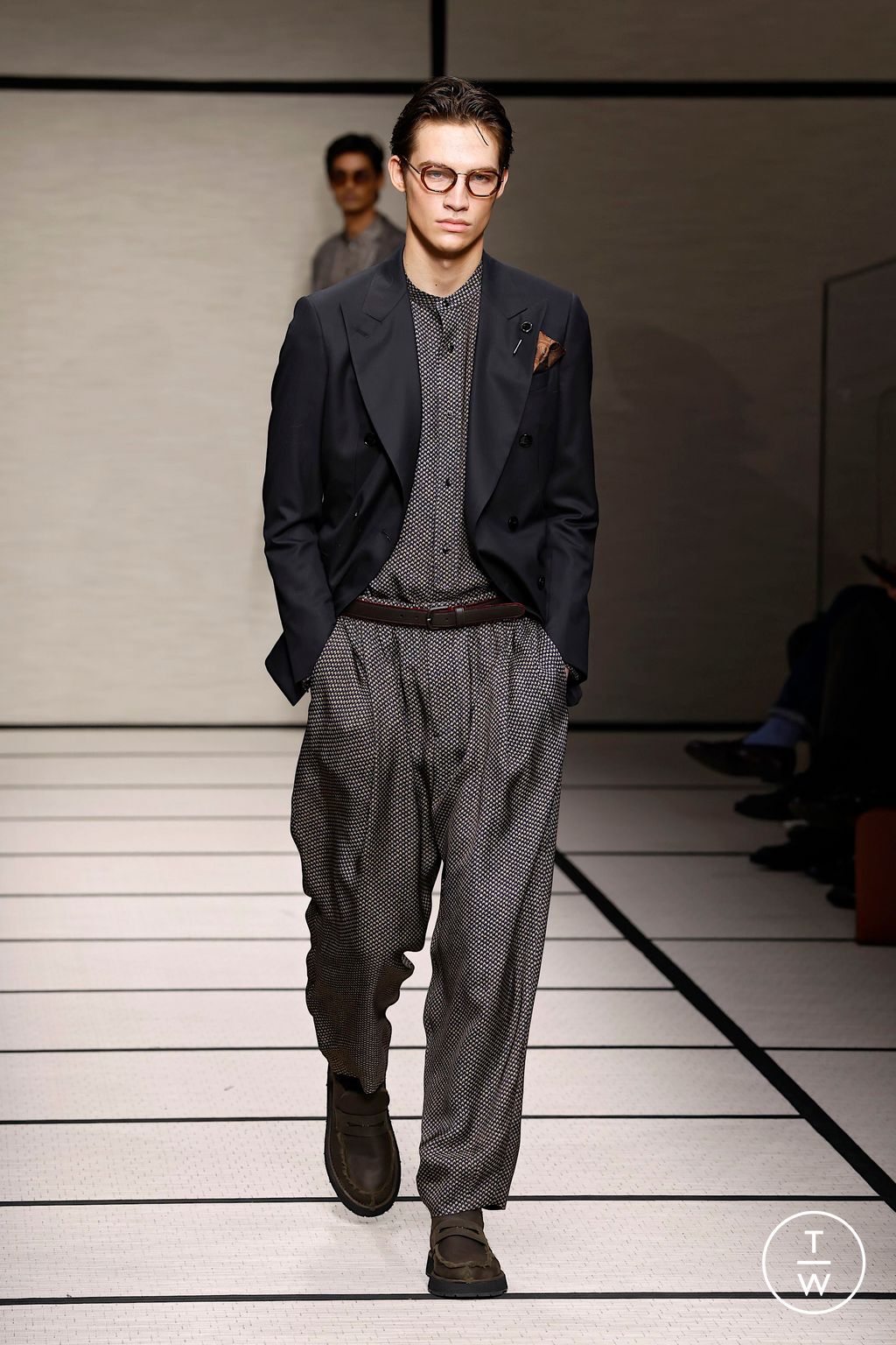 Fashion Week Milan Fall/Winter 2025 look 86 from the Giorgio Armani collection menswear