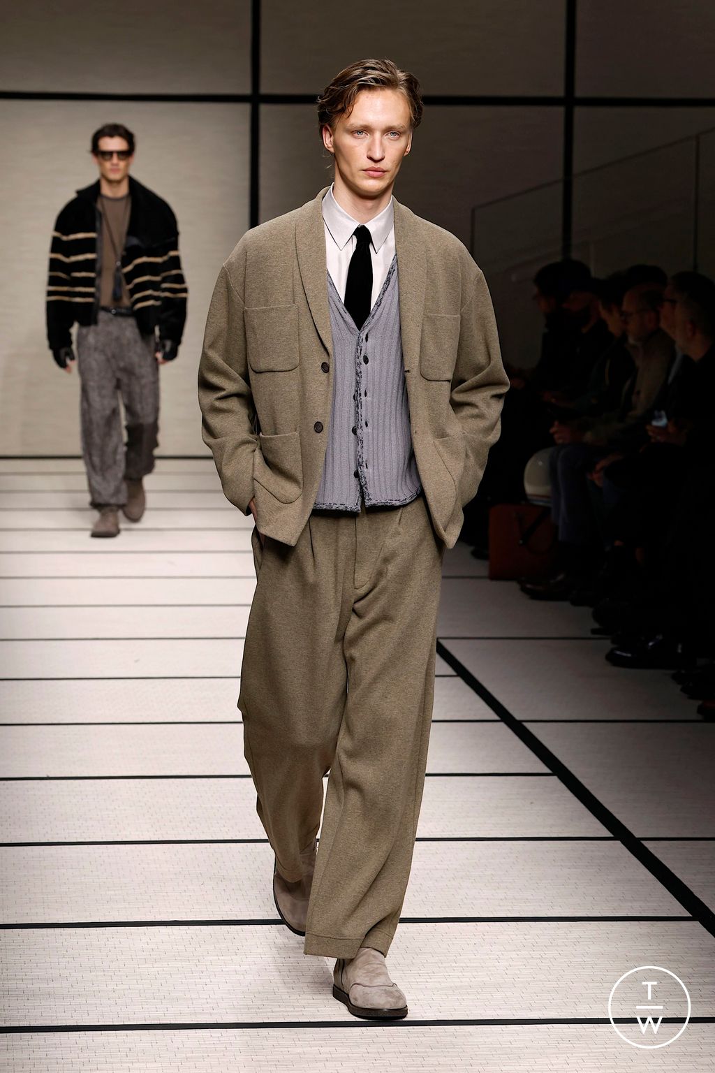 Fashion Week Milan Fall/Winter 2025 look 90 from the Giorgio Armani collection menswear