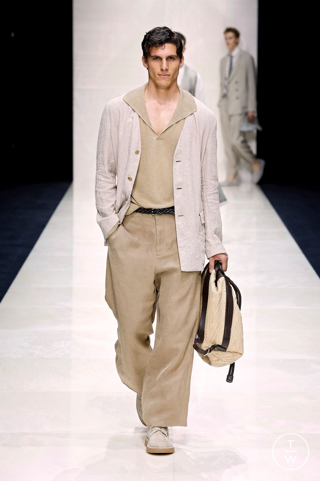 Fashion Week Milan Spring-Summer 2025 look 26 from the Giorgio Armani collection menswear