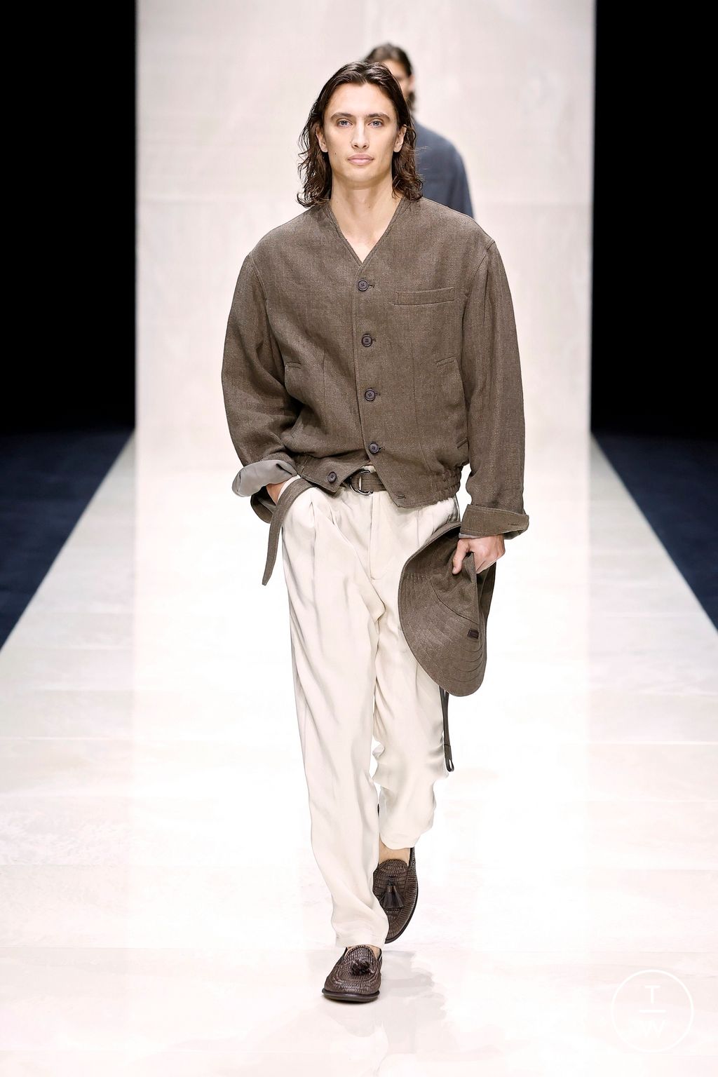 Fashion Week Milan Spring-Summer 2025 look 54 from the Giorgio Armani collection menswear