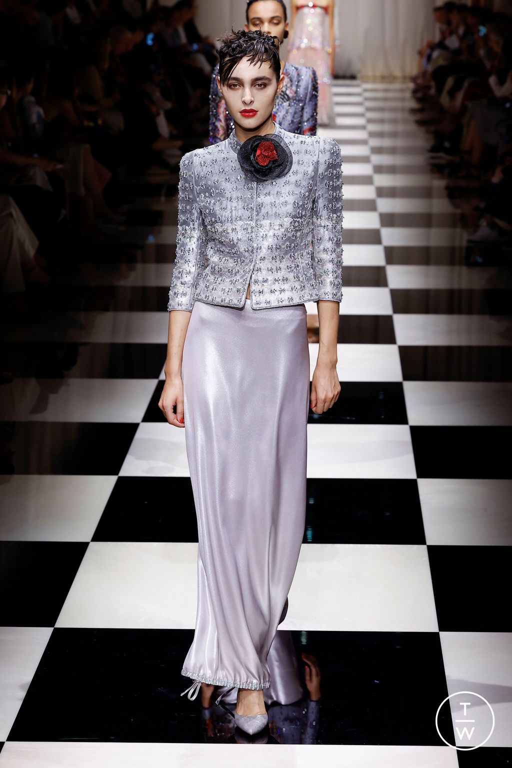 Fashion Week Paris Fall/Winter 2023 look 11 from the Giorgio Armani Privé collection couture