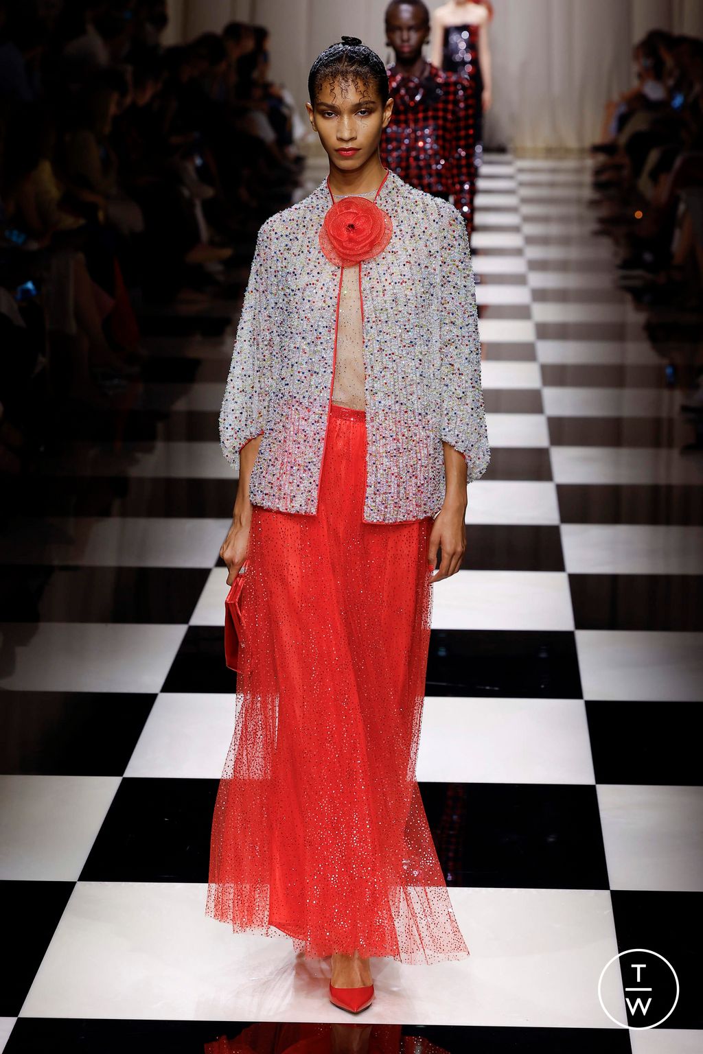 Fashion Week Paris Fall/Winter 2023 look 27 from the Giorgio Armani Privé collection 高级定制
