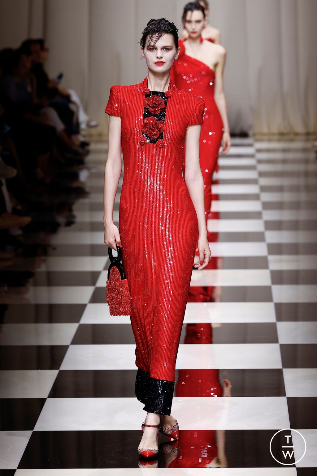 Fashion Week Paris Fall/Winter 2023 look 44 from the Giorgio Armani Privé collection couture