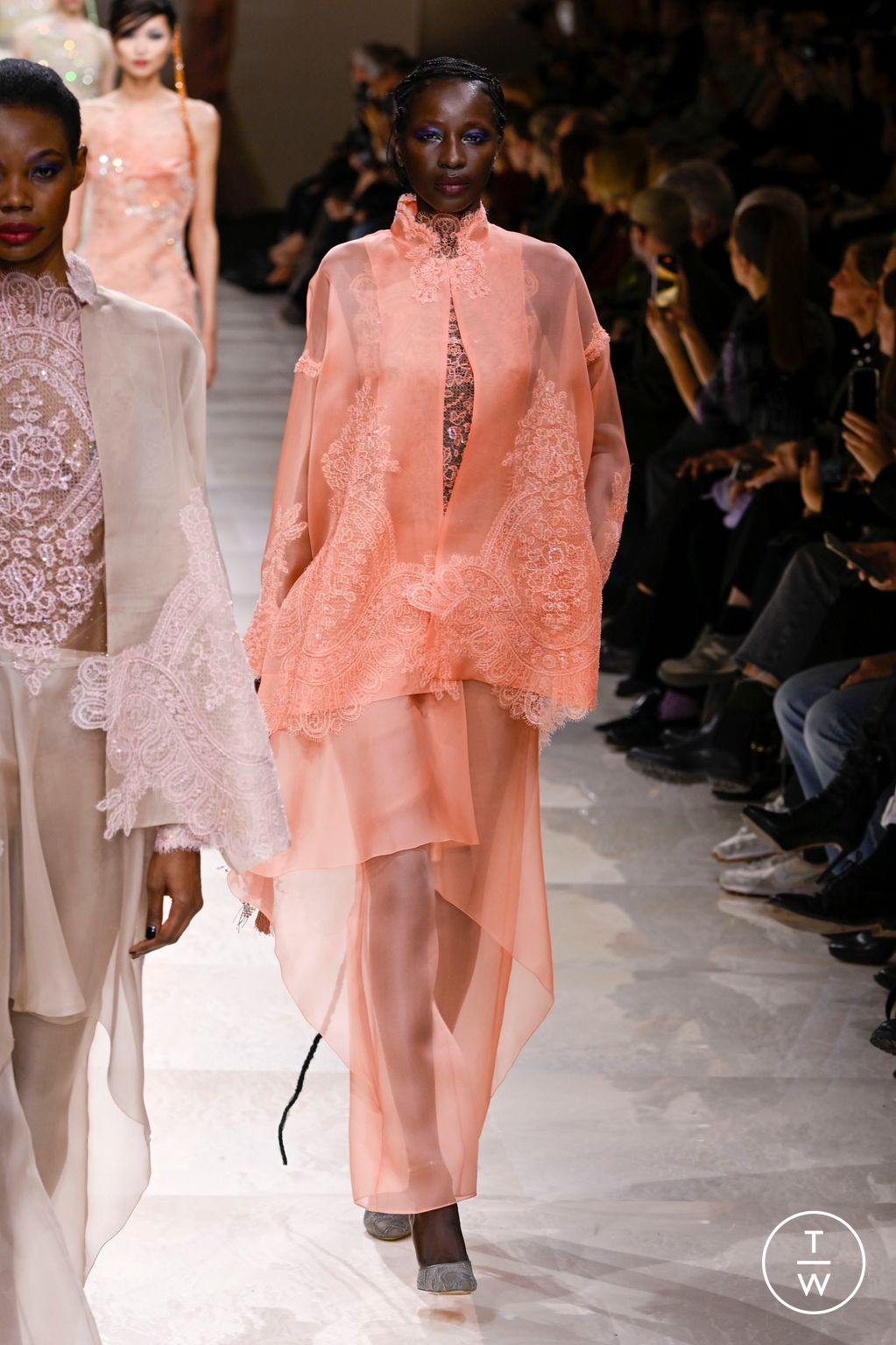 Fashion Week Paris Spring/Summer 2024 look 6 from the Giorgio Armani Privé collection couture