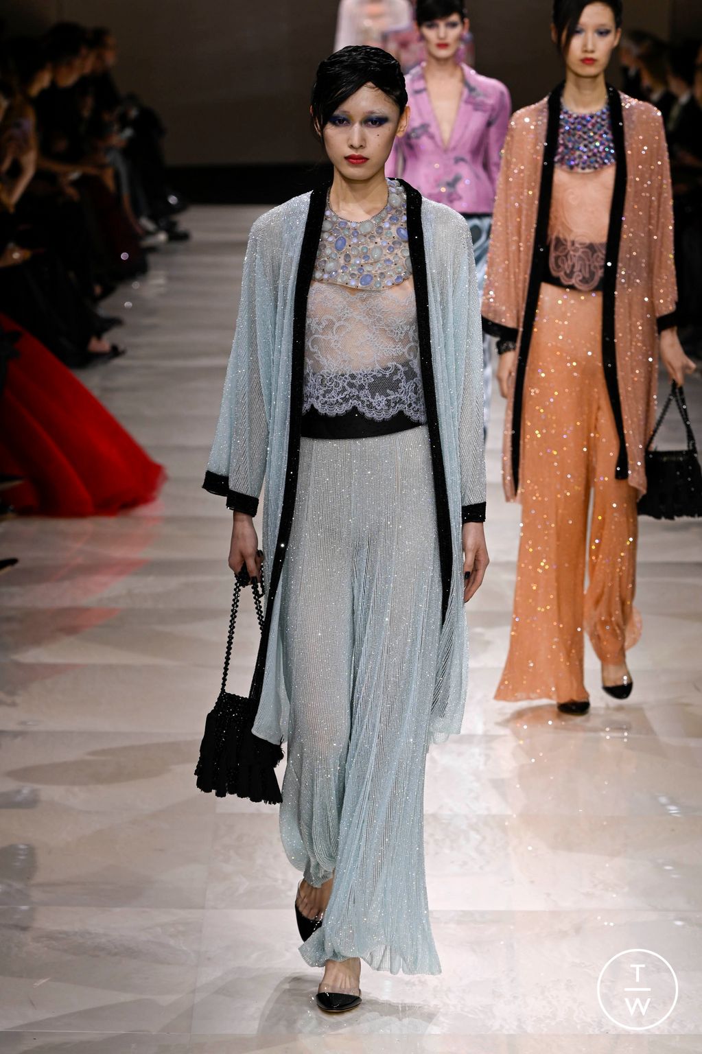 Fashion Week Paris Spring/Summer 2024 look 15 from the Giorgio Armani Privé collection couture