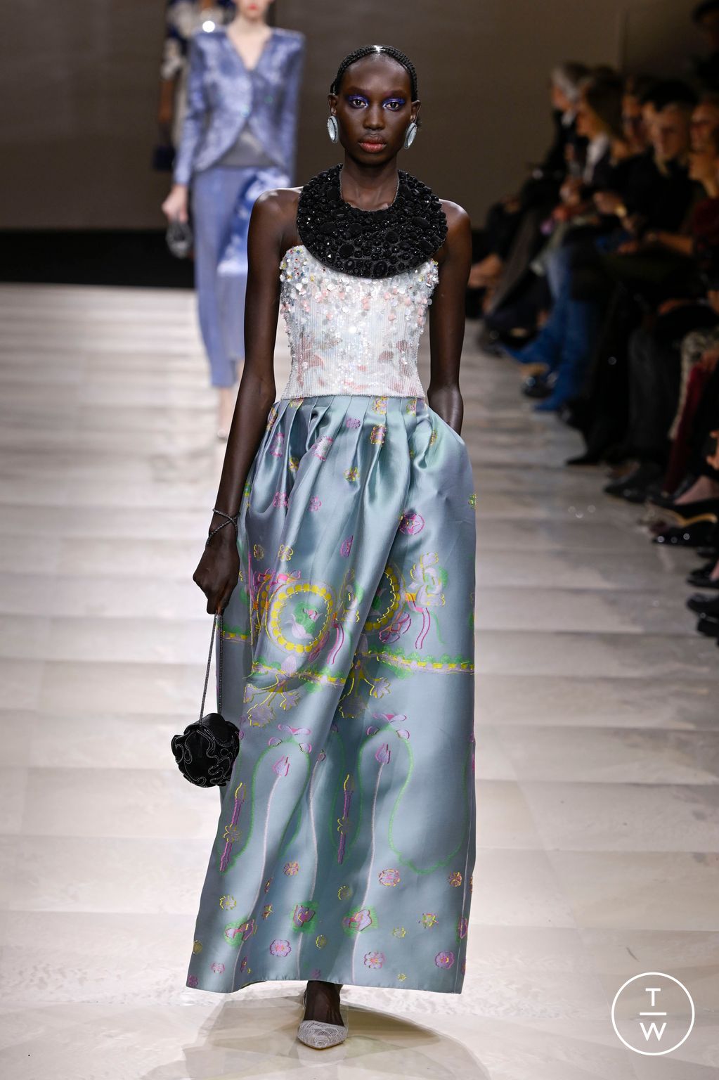 Fashion Week Paris Spring/Summer 2024 look 34 from the Giorgio Armani Privé collection couture