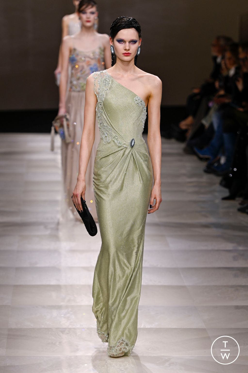 Fashion Week Paris Spring/Summer 2024 look 49 from the Giorgio Armani Privé collection couture