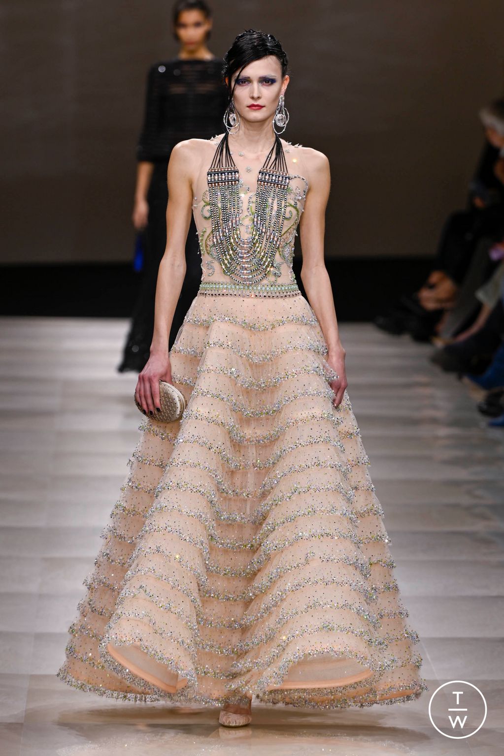 Fashion Week Paris Spring/Summer 2024 look 75 from the Giorgio Armani Privé collection couture