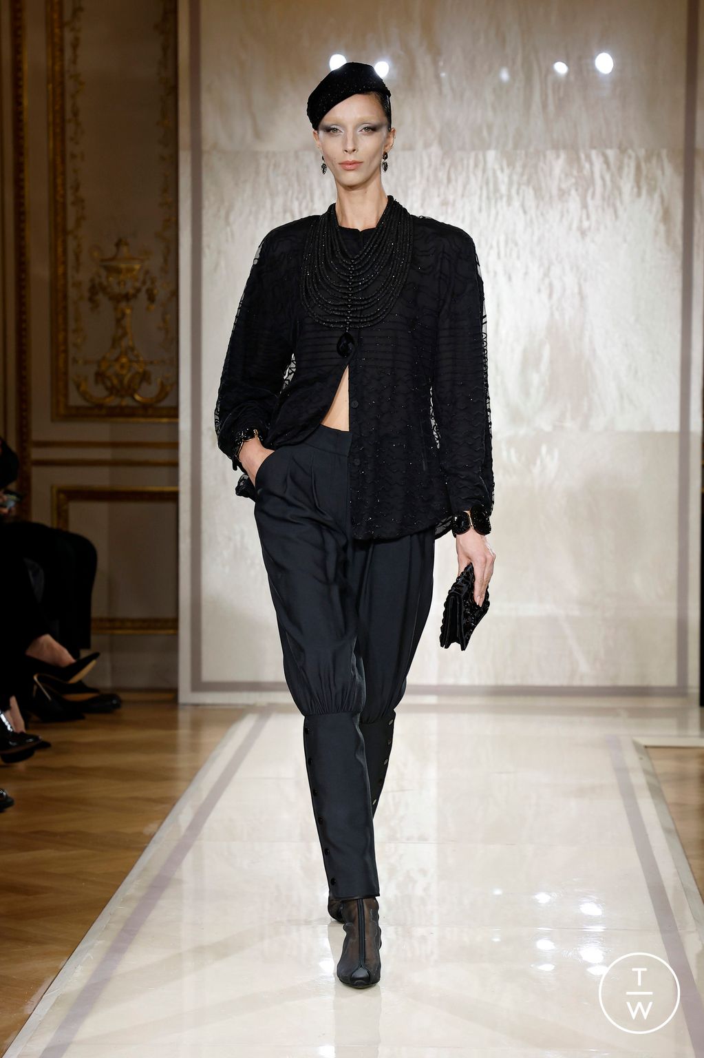 Fashion Week Paris Spring/Summer 2025 look 12 from the Giorgio Armani Privé collection couture