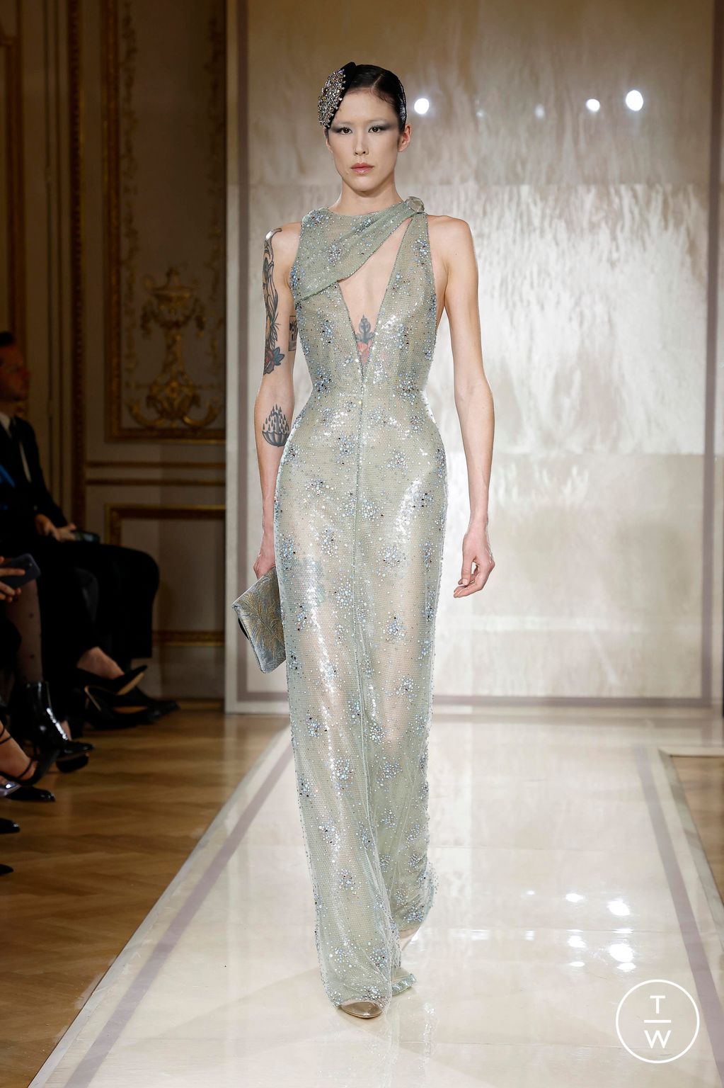 Fashion Week Paris Spring/Summer 2025 look 48 de la collection Giorgio Armani Privé couture