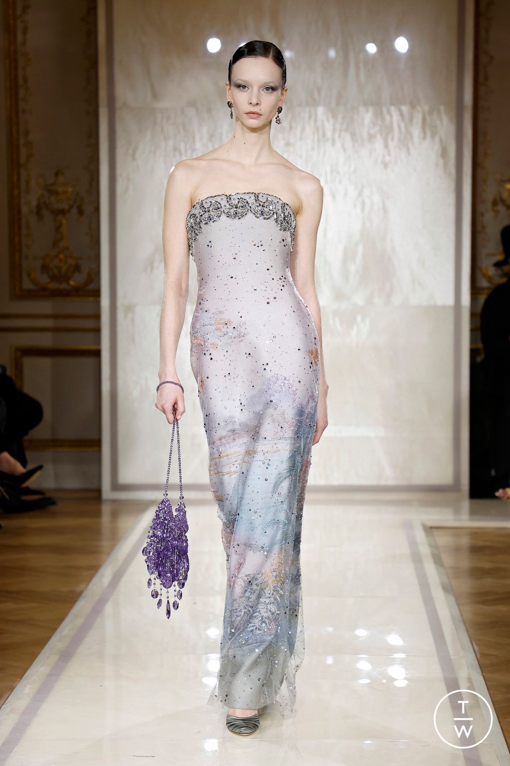 Fashion Week Paris Spring/Summer 2025 look 65 from the Giorgio Armani Privé collection couture