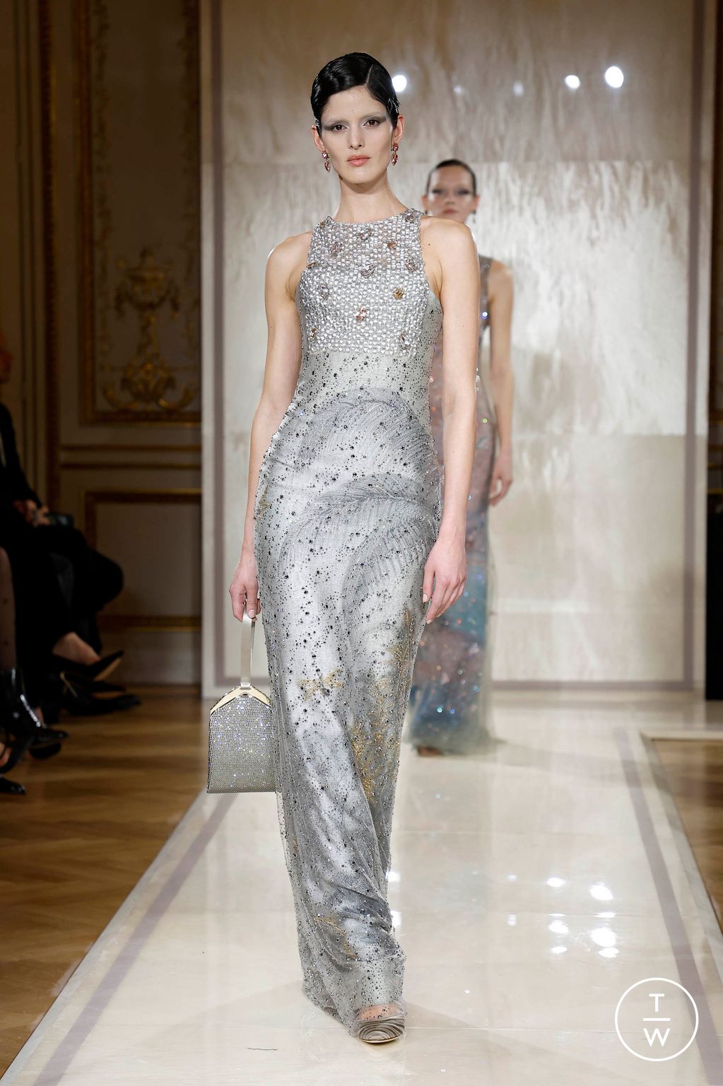 Fashion Week Paris Spring-Summer 2025 look 66 from the Giorgio Armani Privé collection couture