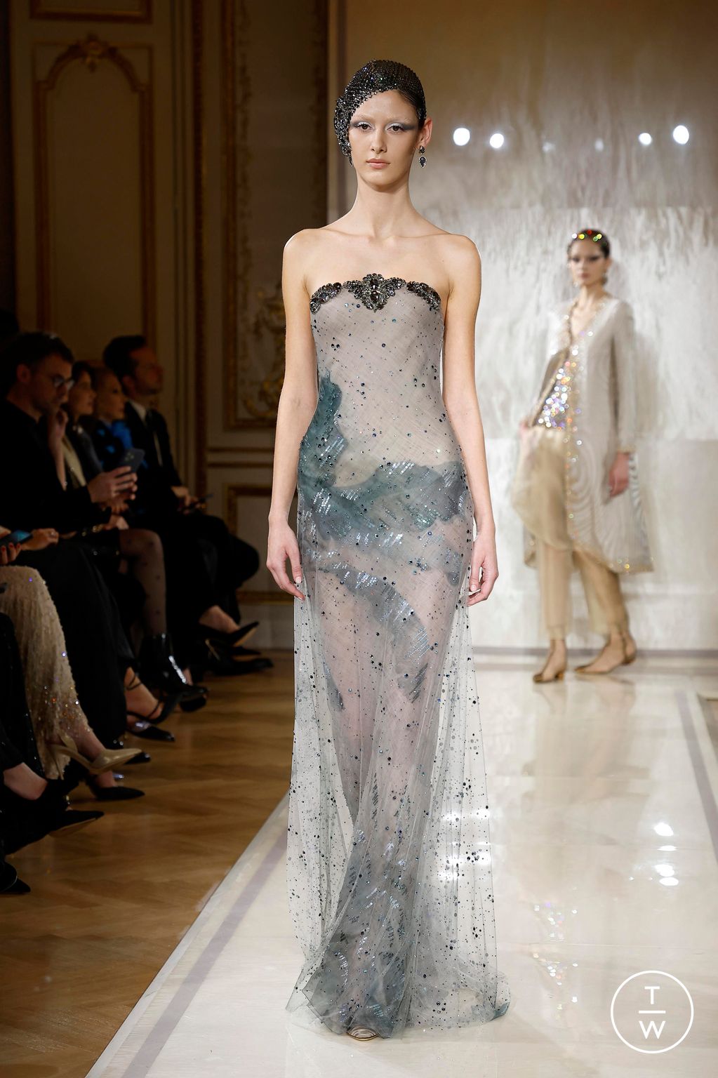 Fashion Week Paris Spring/Summer 2025 look 68 from the Giorgio Armani Privé collection couture