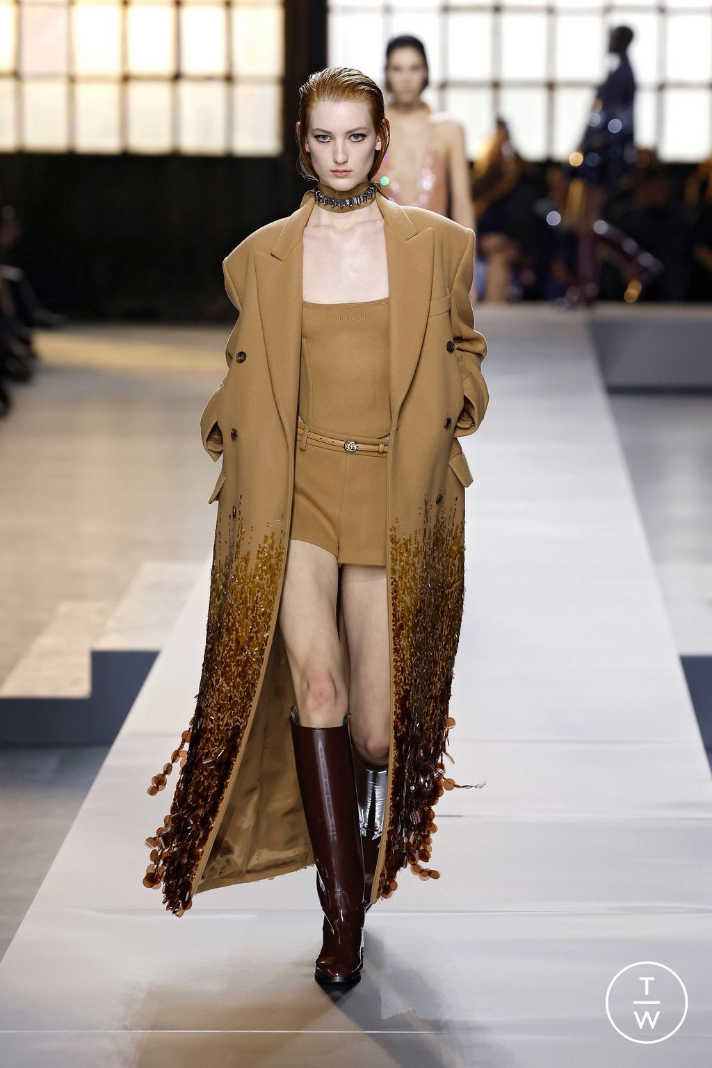 Fashion Week Milan Fall/Winter 2024 look 7 from the Gucci collection womenswear