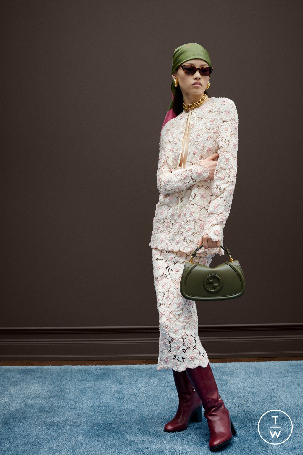 Fashion Week Milan Pre-Fall 2025 look 38 from the Gucci collection womenswear
