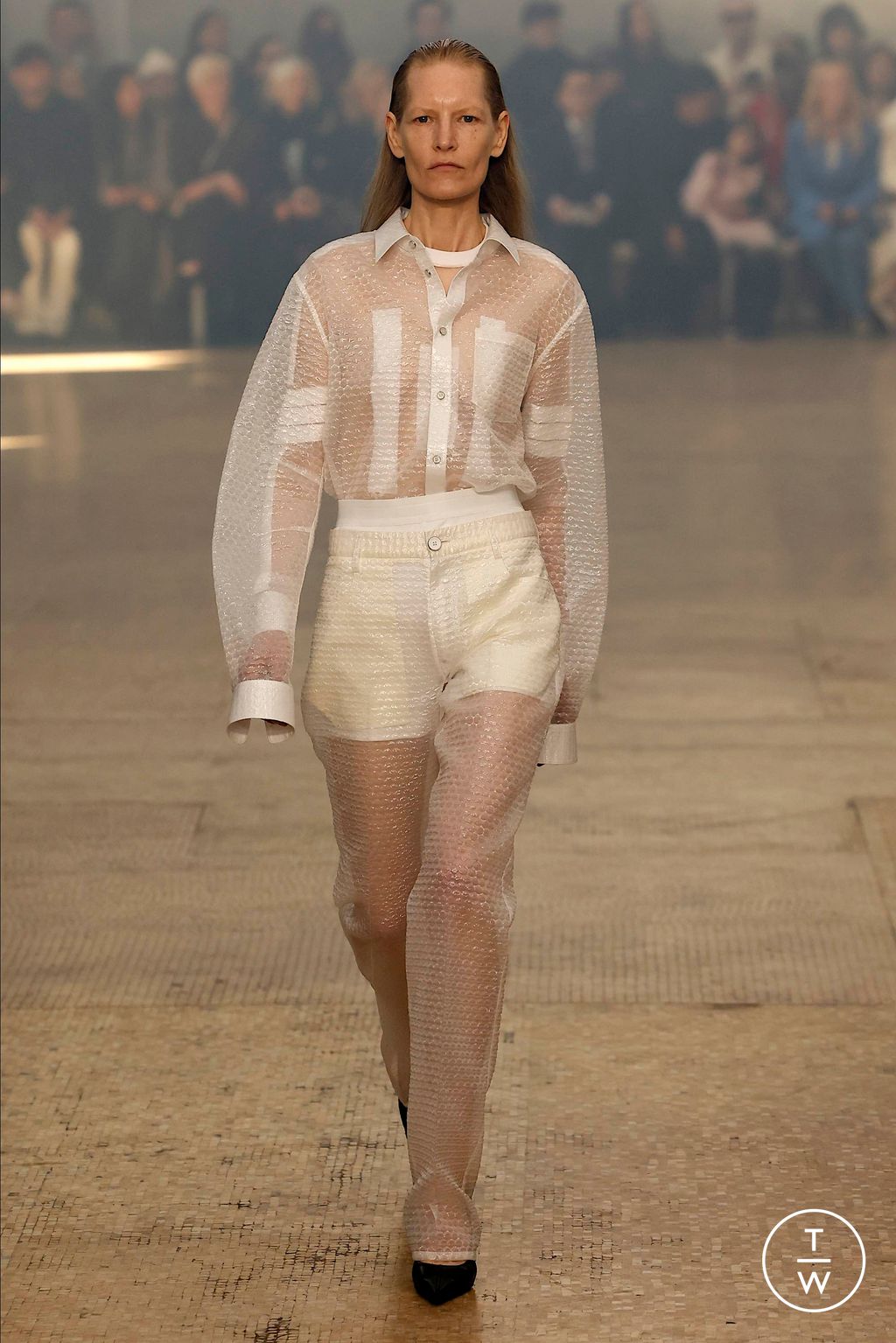 Fashion Week New York Fall/Winter 2024 look 1 from the Helmut Lang collection womenswear