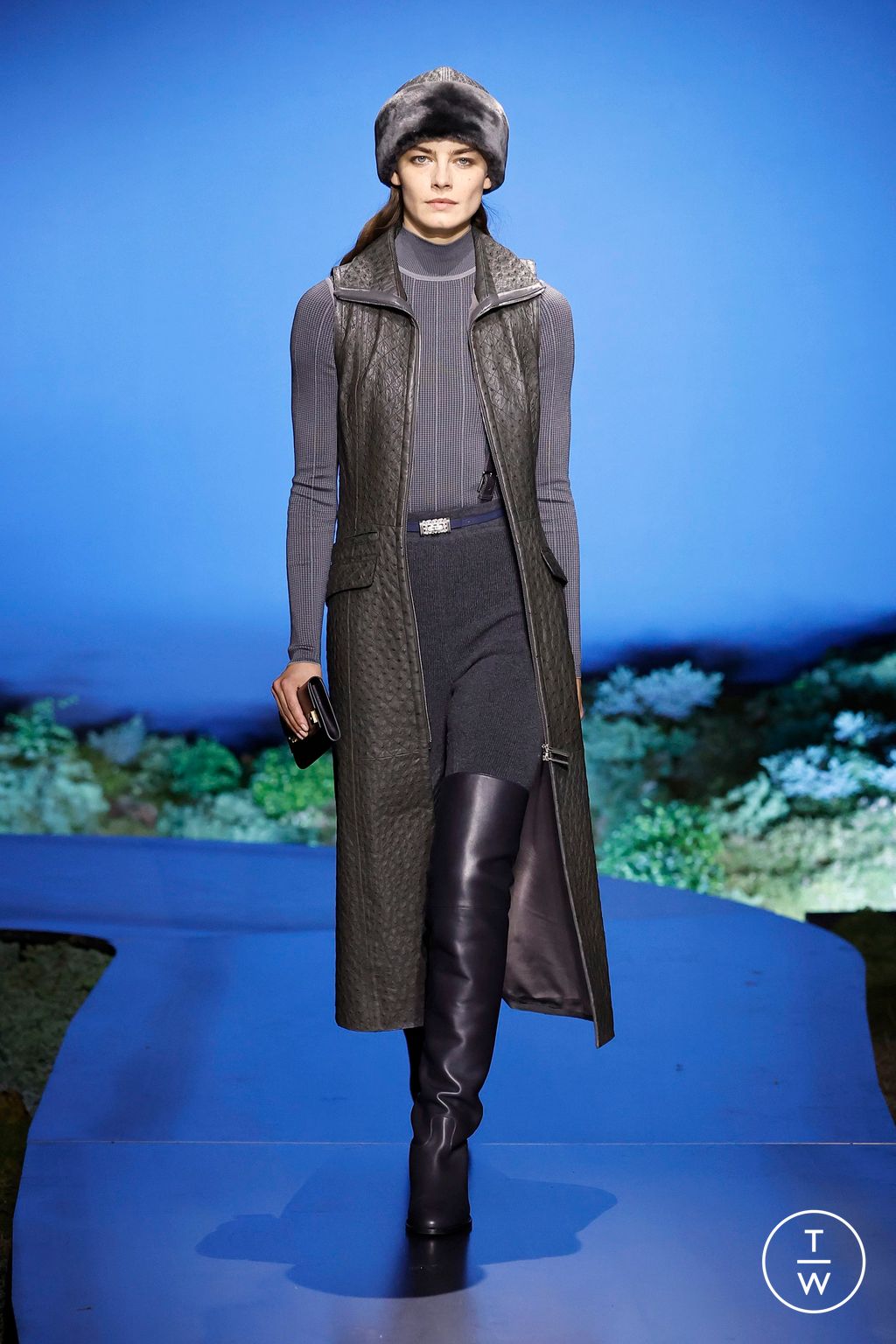 Fashion Week Paris Fall/Winter 2026 look 56 from the Hermès collection 女装