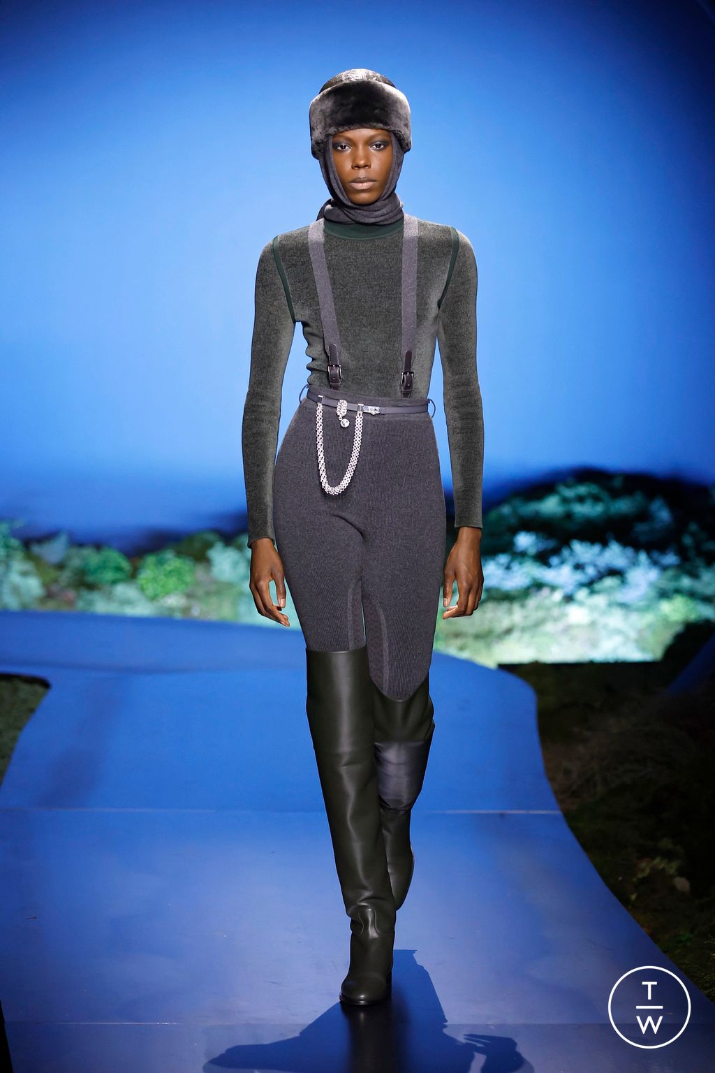 Fashion Week Paris Fall/Winter 2026 look 60 from the Hermès collection womenswear