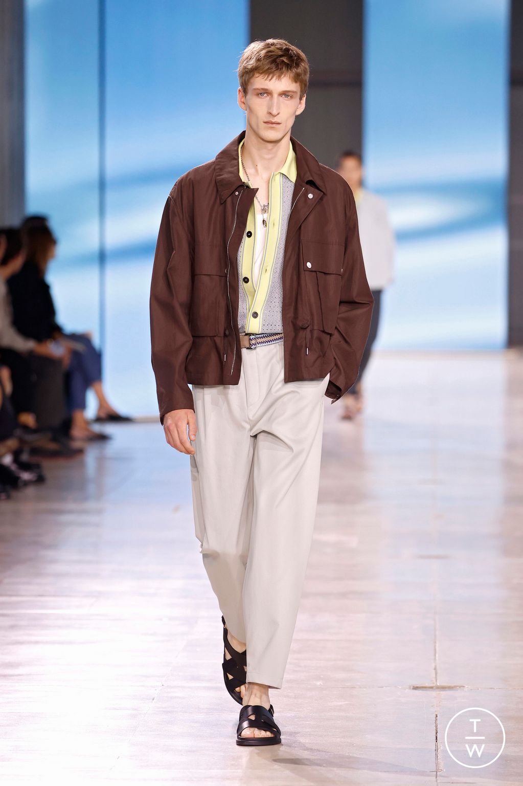 Fashion Week Paris Spring/Summer 2025 look 3 from the Hermès collection menswear