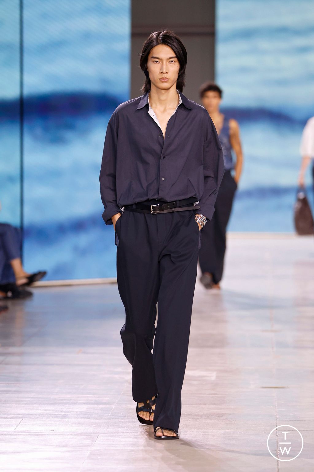 Fashion Week Paris Spring-Summer 2025 look 46 from the Hermès collection menswear