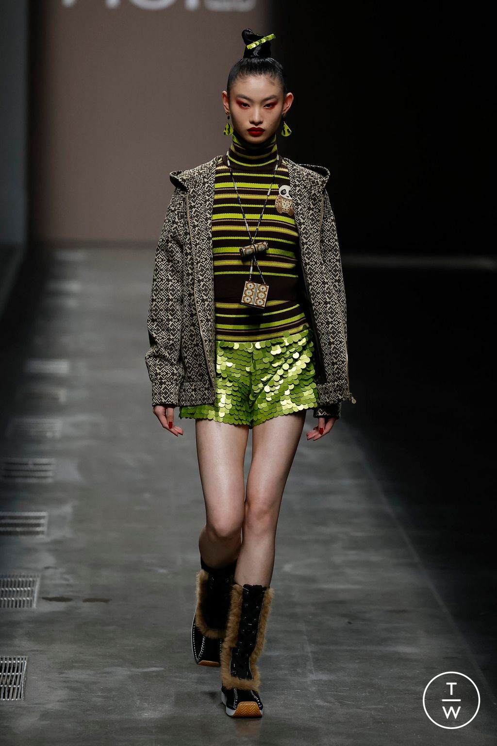 Fashion Week Milan Fall/Winter 2024 look 8 from the Hui collection 女装