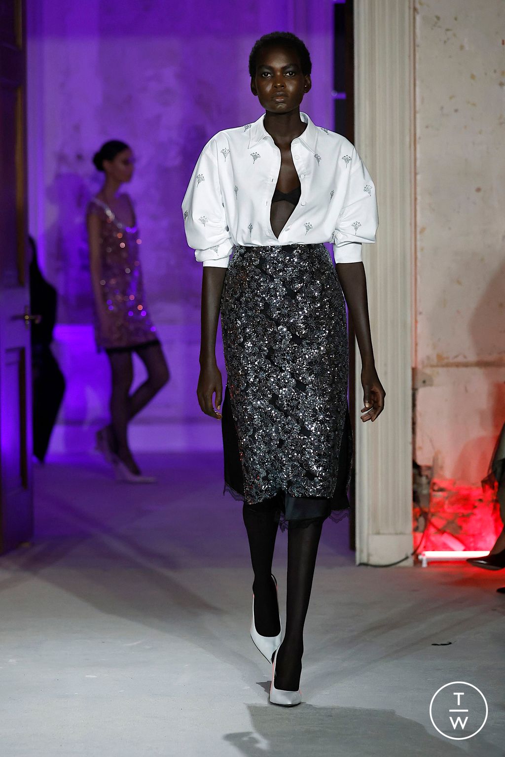 Fashion Week London Spring/Summer 2025 look 8 from the Huishan Zhang collection womenswear