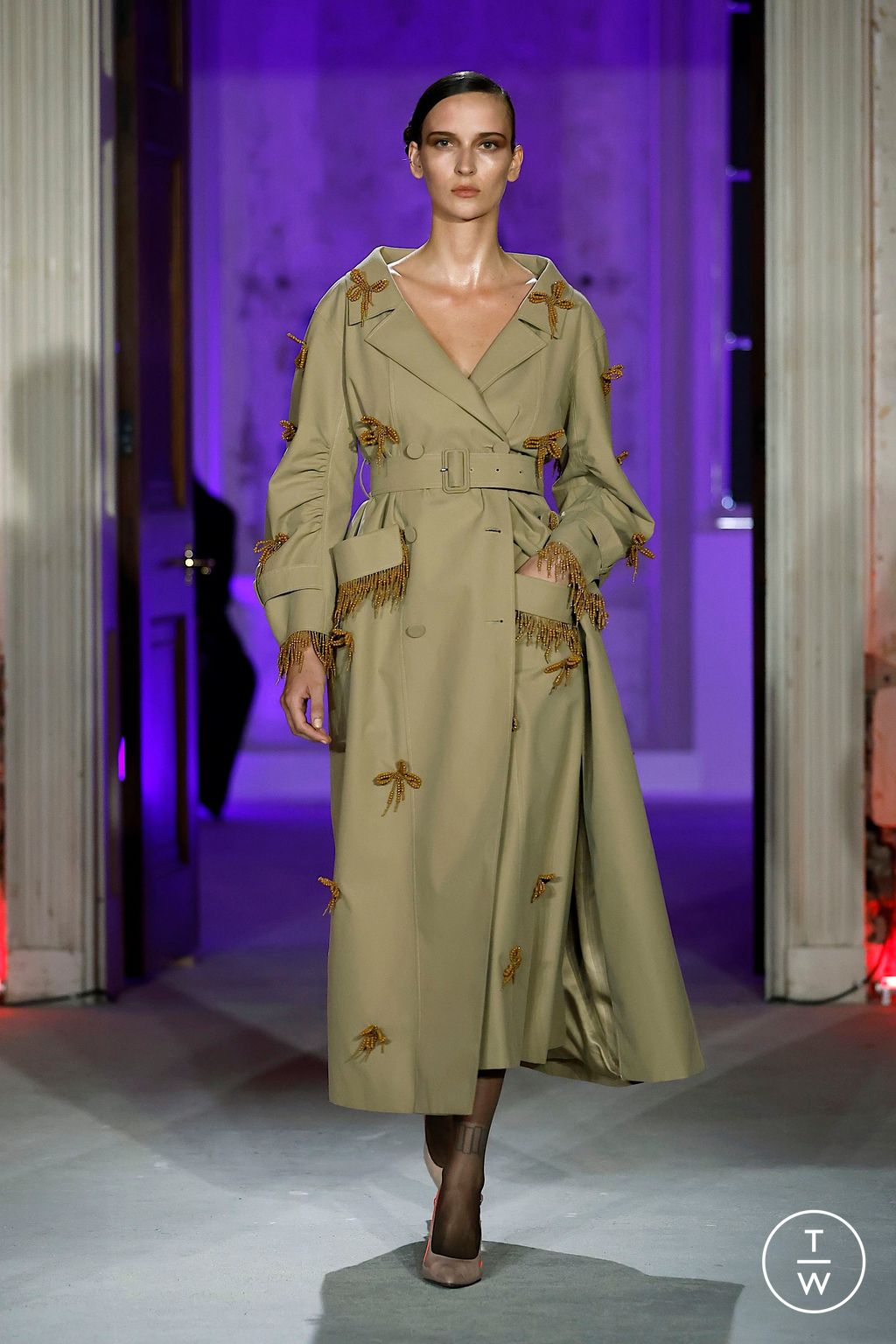 Fashion Week London Spring/Summer 2025 look 15 from the Huishan Zhang collection womenswear