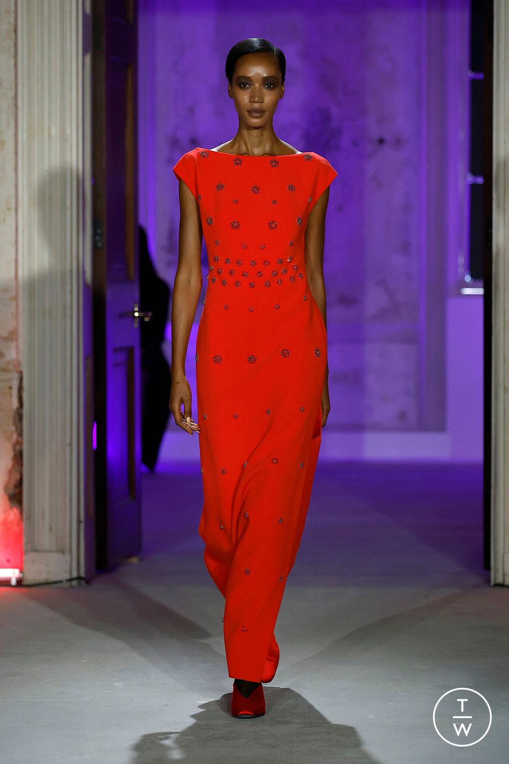 Fashion Week London Spring/Summer 2025 look 24 from the Huishan Zhang collection womenswear