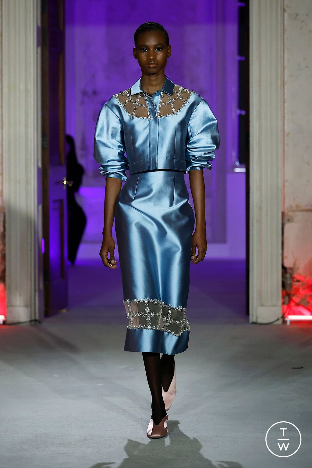 Fashion Week London Spring/Summer 2025 look 31 from the Huishan Zhang collection womenswear