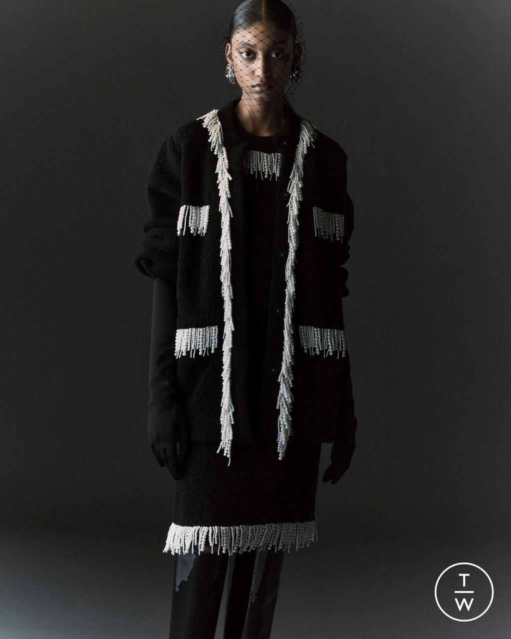 Fashion Week London Resort 2025 look 10 from the Huishan Zhang collection womenswear