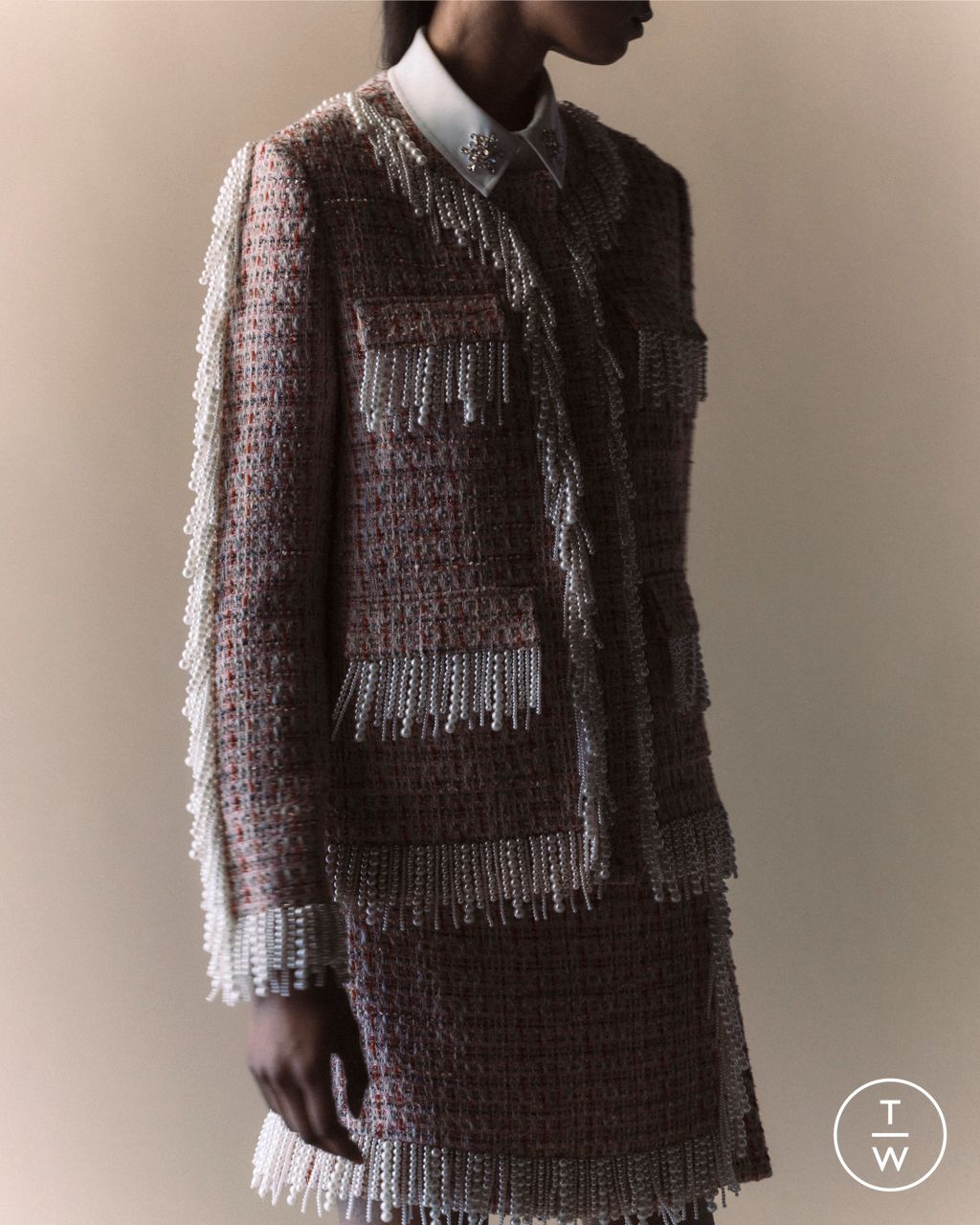 Fashion Week London Resort 2025 look 7 from the Huishan Zhang collection womenswear