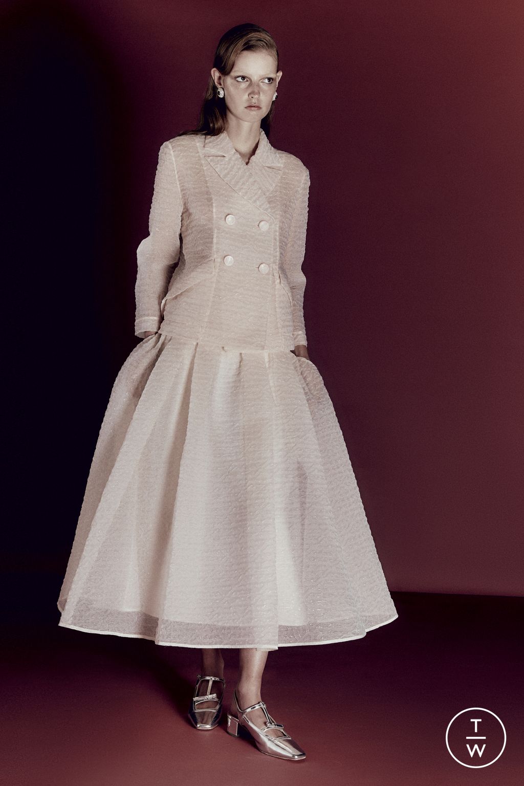 Fashion Week London Resort 2026 look 13 from the Huishan Zhang collection womenswear